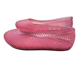 Mia Gelina Jelly Ballet Flats Size 7M Pink Round Toe Coquette Kawaii Lolita